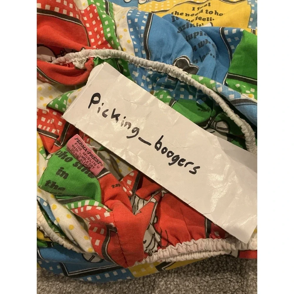 Vintage 1970s Peanuts Charles Schultz Twin Set, Sheet Flat, Fitted, 2 Pillowcase